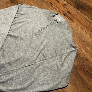Peter Millar Grey Crown Soft Cotton Silk Quarter Zip Sweater Mens XXL